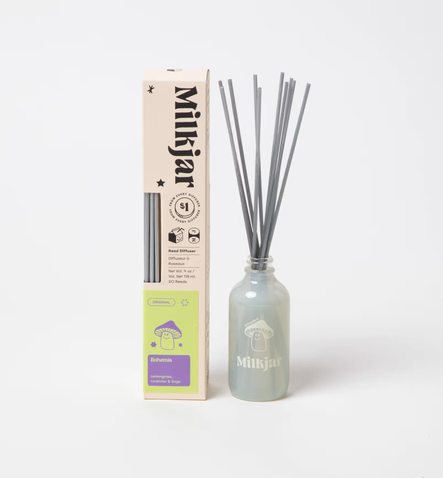 Milk jar classic reed diffusers