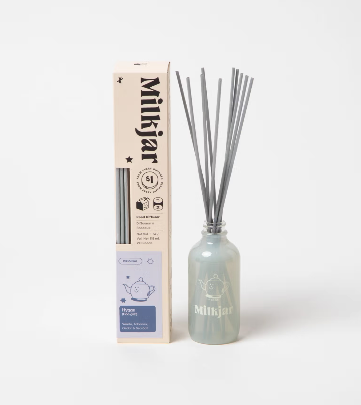 Milk jar classic reed diffusers