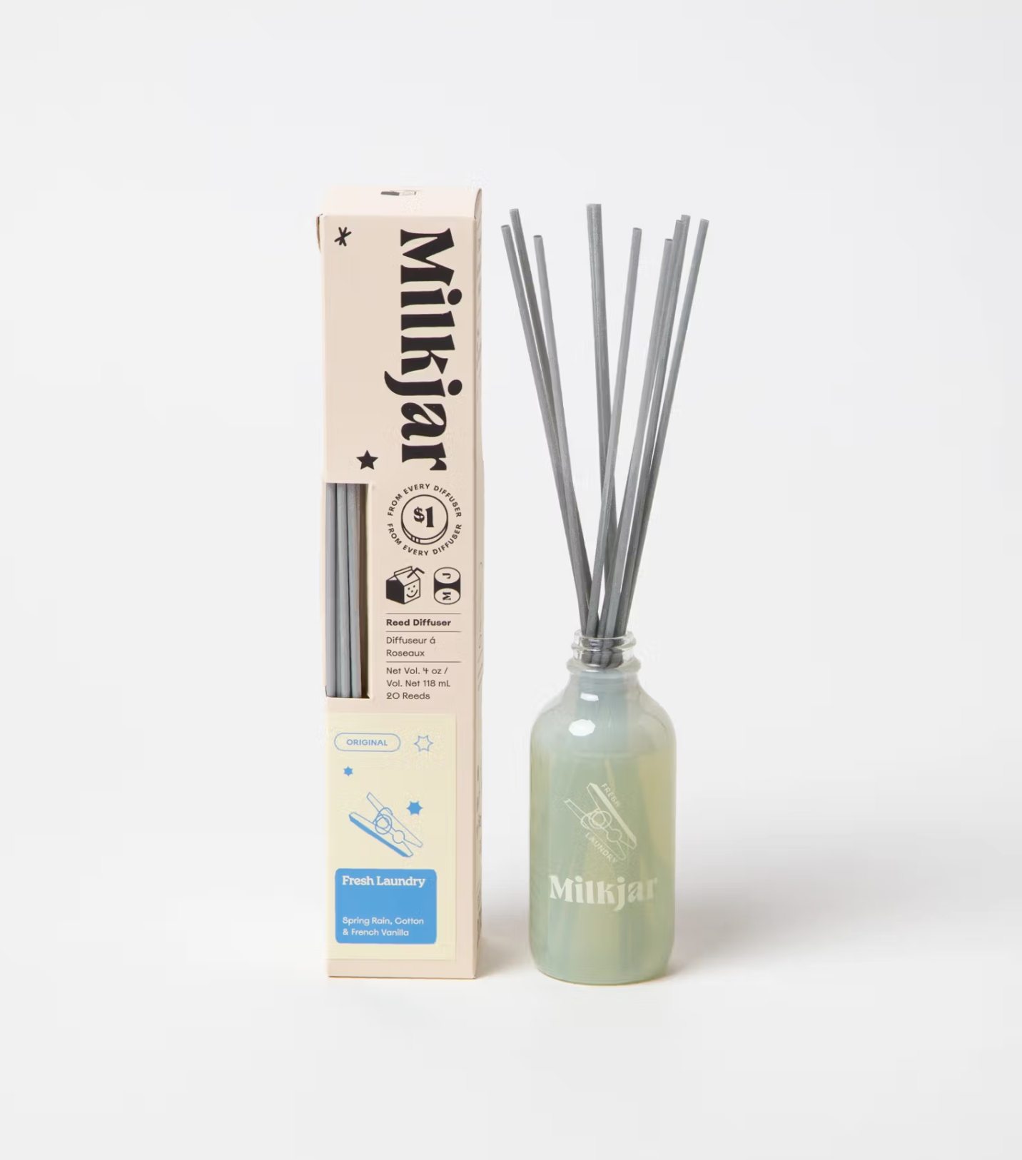 Milk jar classic reed diffusers
