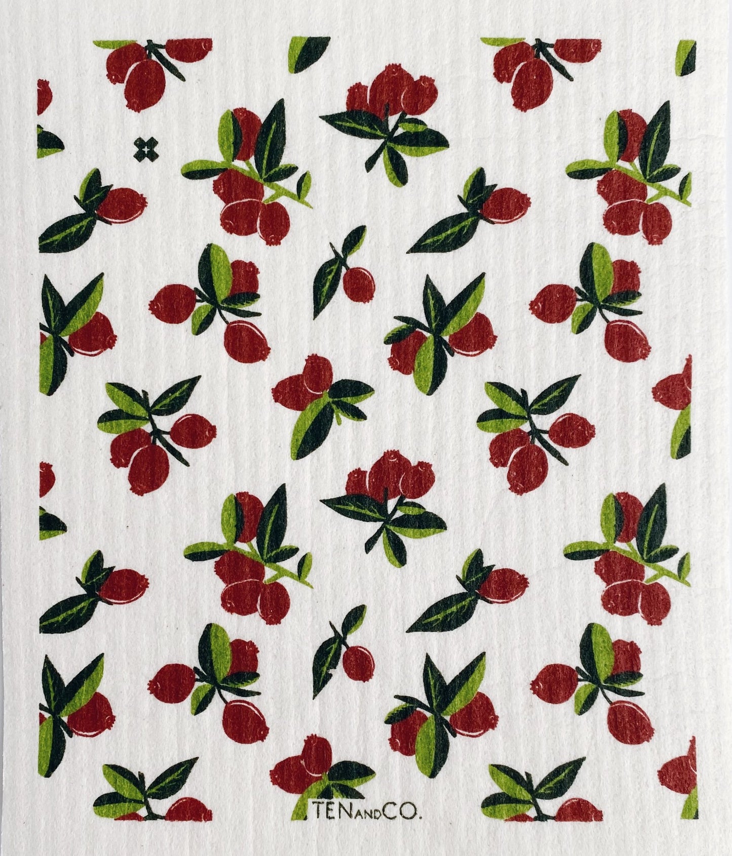 Eco-friendly sponge cloth in cranberry pattern, replace the use of up to 17 rolls of paper towel