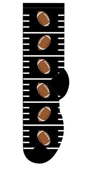 Football themed men's socks in black