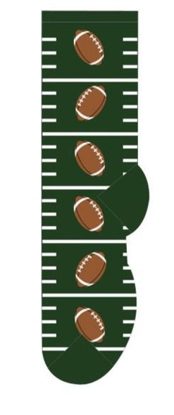 Football themed men's socks in green