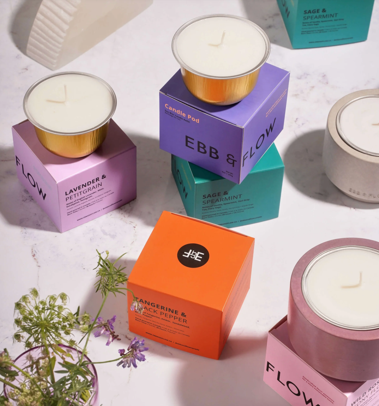 Ebb and Flow Concrete candle vessel