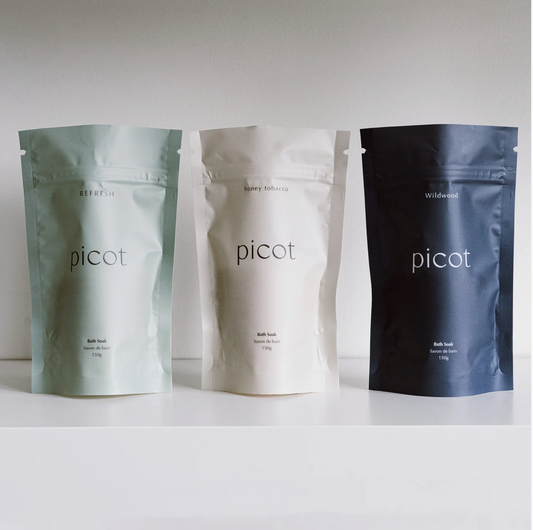 Picot- Wildwood, Honey Tobacco, and Refresh Magnesium soak