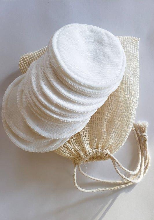 Reusable organic muslin facial pads for cleansing your face.