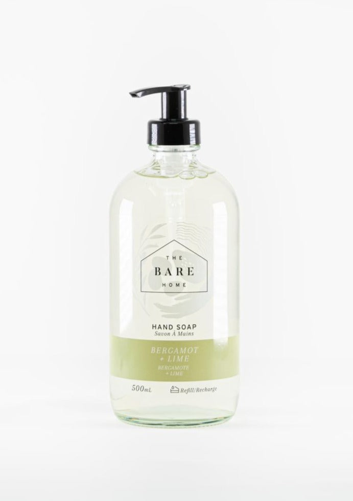The Bare Home eco-sustainable natural hand soap. Lime and bergamot scented.