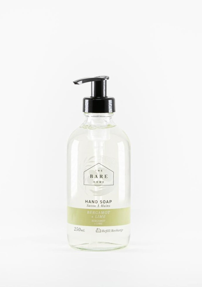 The Bare Home eco-sustainable natural hand soap. Lime and bergamot scented.