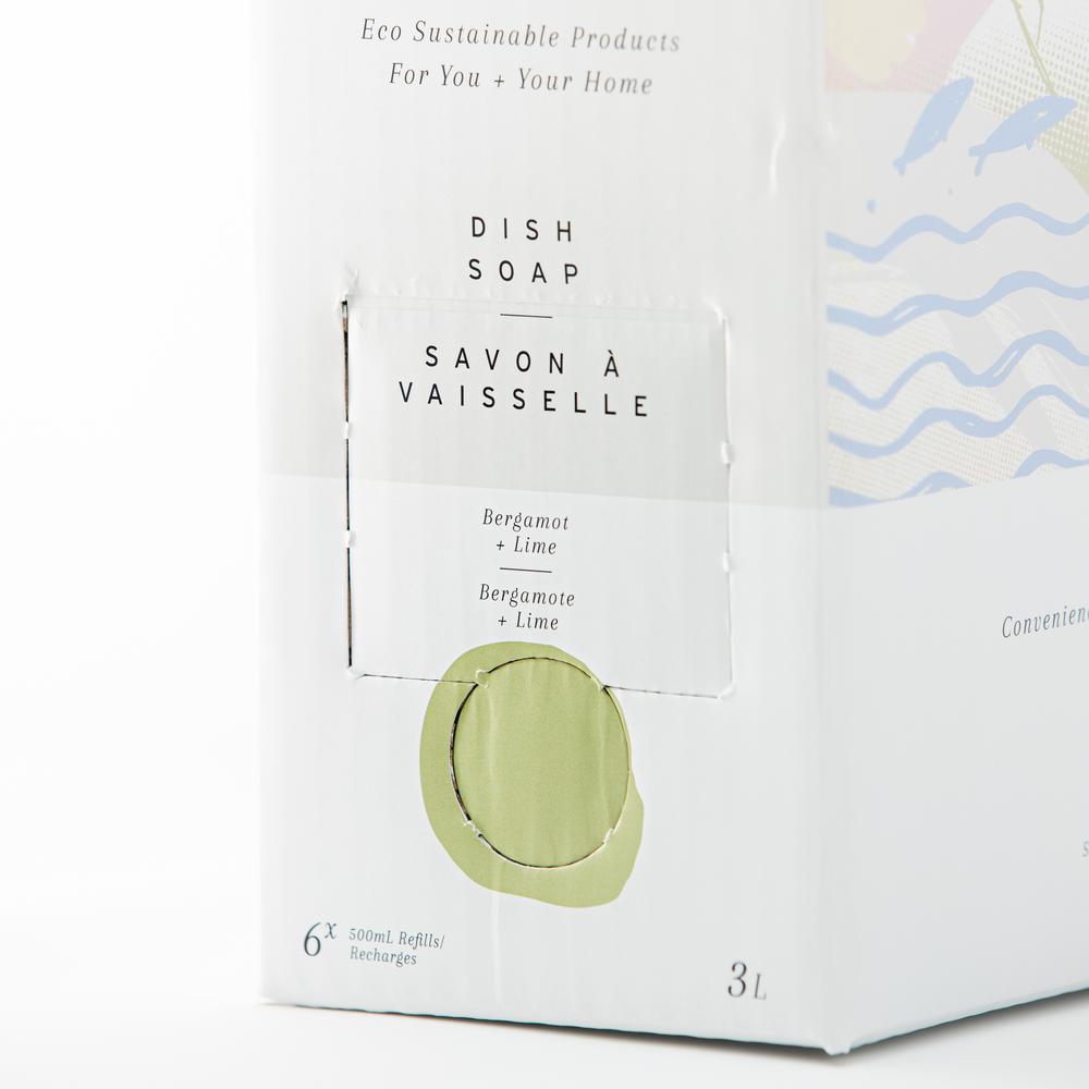 The Bare Home eco-sustainable natural dish soap refill kit.