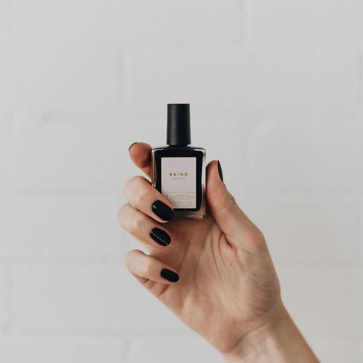 Bkind non-toxic vegan nail polish in color Black Heart.