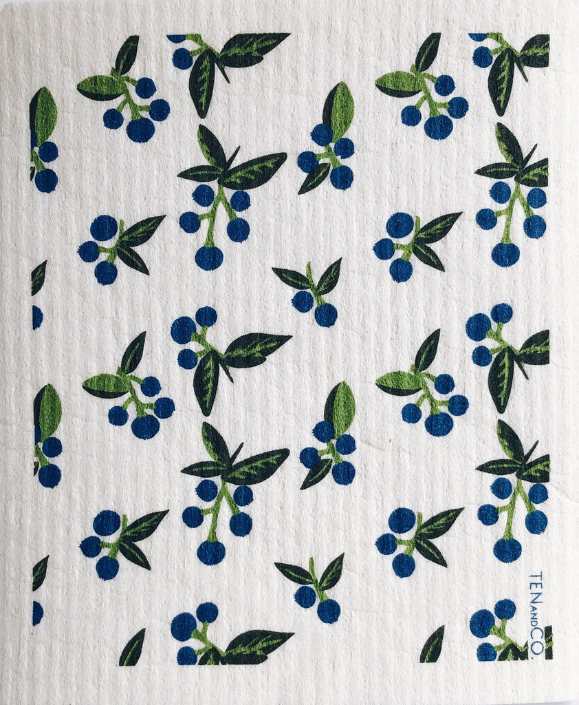 Eco-friendly sponge cloth in blueberry pattern, replace the use of up to 17 rolls of paper towel