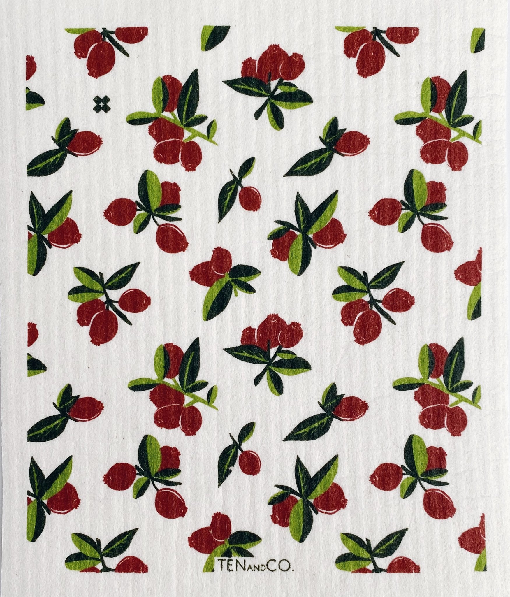 Eco-friendly sponge cloth in cranberry pattern, replace the use of up to 17 rolls of paper towel