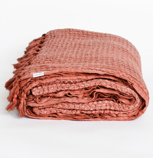 House of Jude Waffle Blanket - Cinnamon