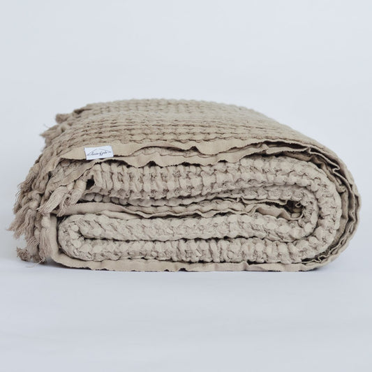 House of Jude turkish cotton waffle blanket in Willow color.