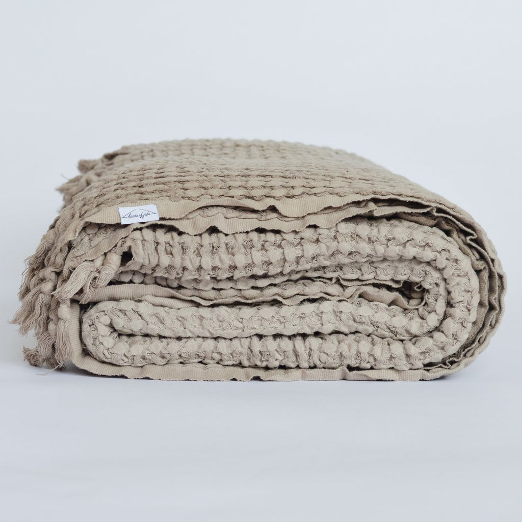 House of Jude turkish cotton waffle blanket in Willow color.