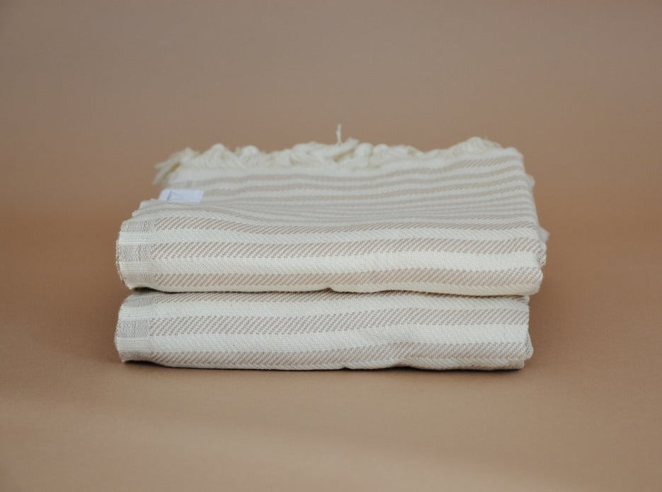 100% Turkish cotton, super soft oversized Turkish towel in willow stripe.