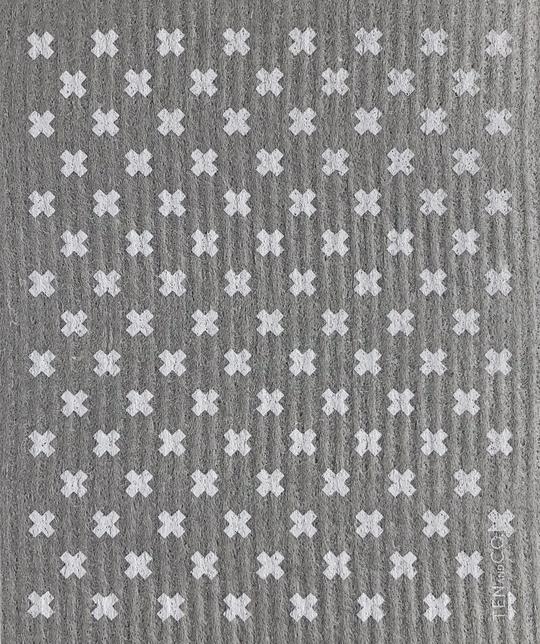 Eco-friendly sponge cloth in grey X pattern, replace the use of up to 17 rolls of paper towel