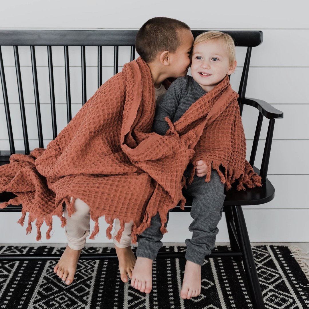 House of Jude Waffle Blanket - Cinnamon