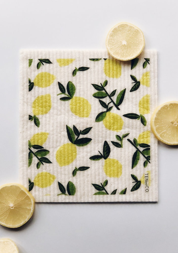 Eco-friendly sponge cloth in lemon pattern, replace the use of up to 17 rolls of paper towel