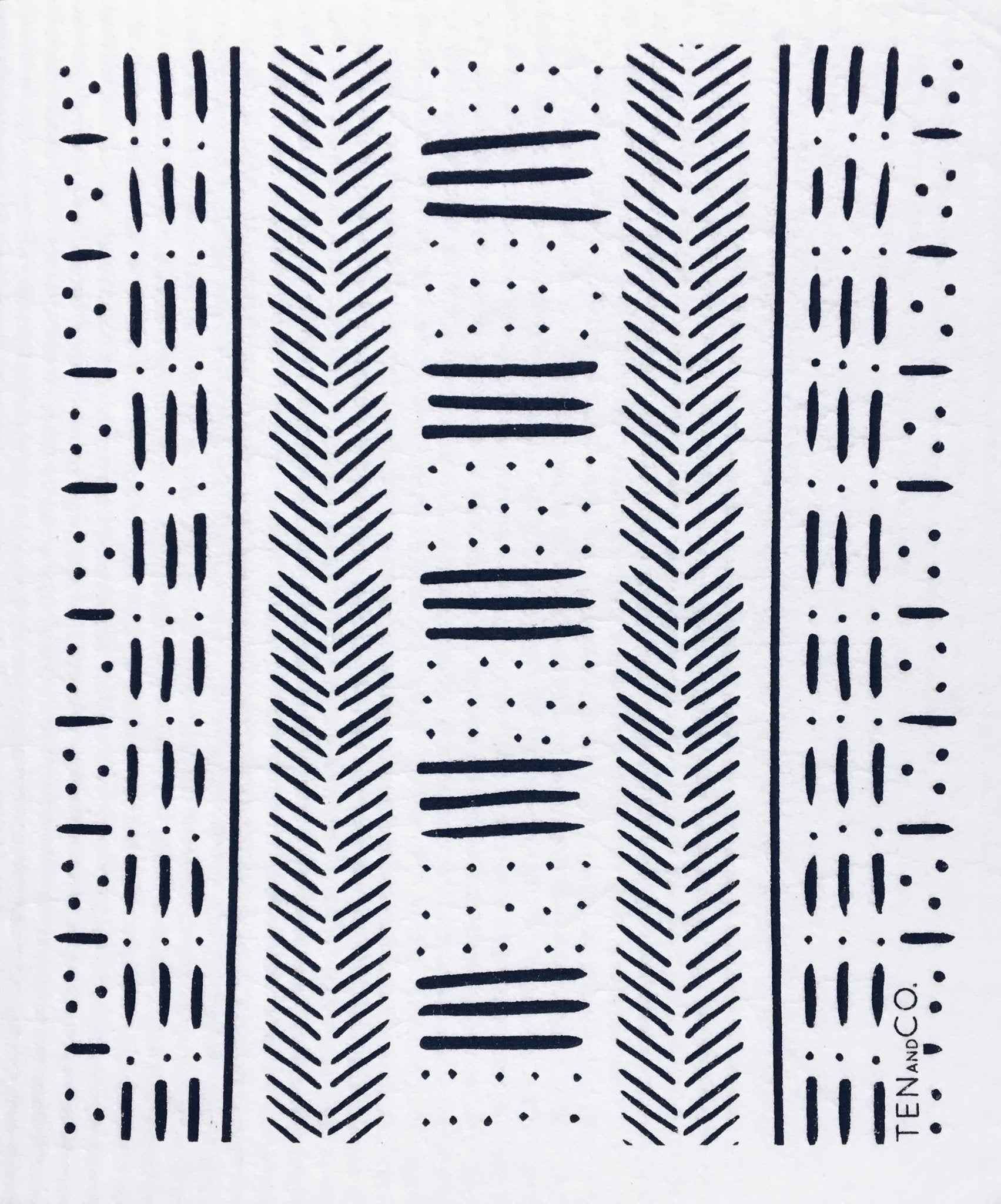 Eco-friendly sponge cloth in mudcloth black pattern, replace the use of up to 17 rolls of paper towel