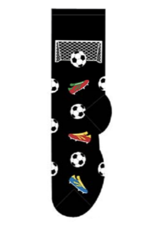 Men's soccer themed socks in black