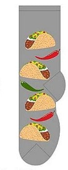 Men's taco themed socks in grey