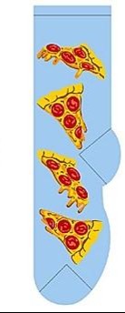 Men's pizza themed socks in blue