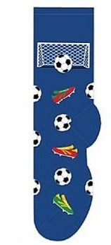 Men' soccer themed socks in blue