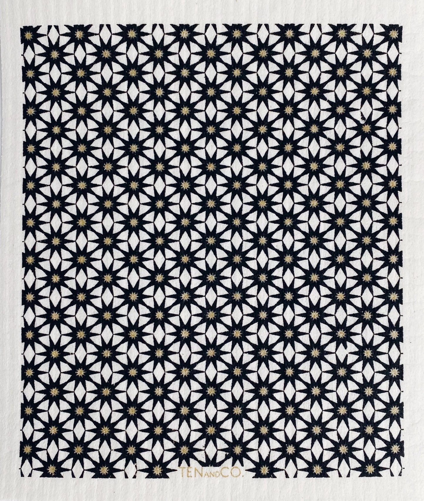 Eco-friendly sponge cloth in black starburst pattern, replace the use of up to 17 rolls of paper towel