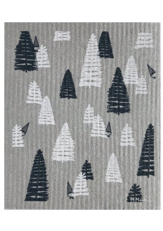 Eco-friendly sponge cloth in grey elf pattern, replace the use of up to 17 rolls of paper towel
