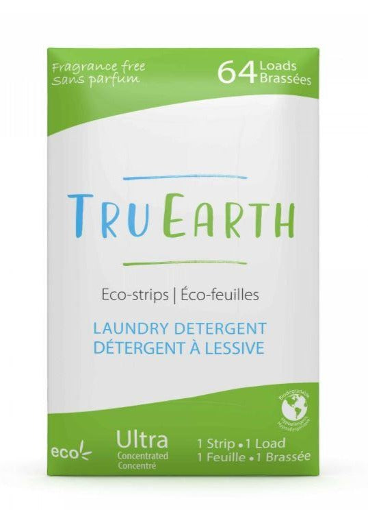 Tru Earth laundry detergent eco-strips. Ultra-concentrated, hypoallergenic and eco-friendly.