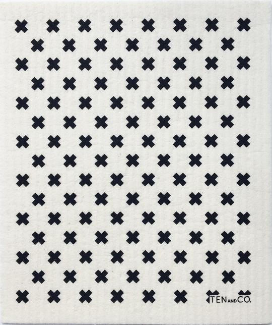 Eco-friendly sponge cloth in mudcloth black pattern, replace the use of up to 17 rolls of paper towel